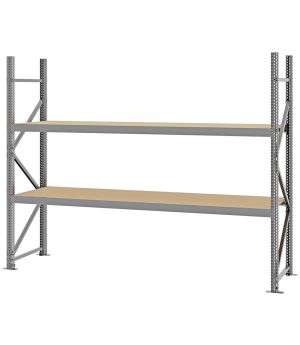 Weitspannregal Grundregal FORTIS, 2.000×2.500×600 mm, Spanplatte