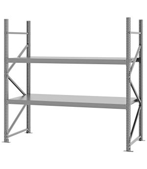Weitspannregal Grundregal FORTIS, 2.000×2.000×800 mm, verzinkt