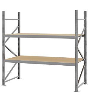 Weitspannregal Grundregal FORTIS, 2.000×2.000×800 mm, Spanplatte