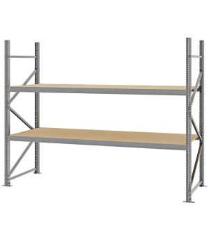 Weitspannregal Grundregal FORTIS, 2.000×2.500×800 mm, Spanplatte