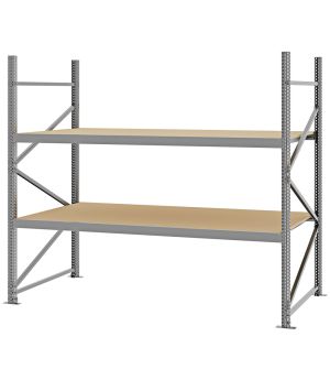 Weitspannregal Grundregal FORTIS, 2.000×2.250×1.000 mm, Spanplatte