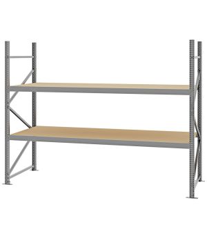 Weitspannregal Grundregal FORTIS, 2.000×2.500×1.000 mm, Spanplatte