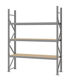 Weitspannregal Grundregal FORTIS, 2.500×2.000×500 mm, Spanplatte