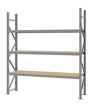 Weitspannregal Grundregal FORTIS, 2.500×2.250×500 mm, Spanplatte