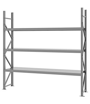 Weitspannregal Grundregal FORTIS, 2.500×2.500×500 mm, verzinkt