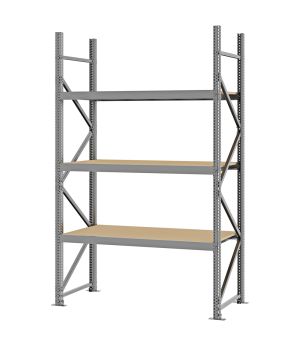 Weitspannregal Grundregal FORTIS, 2.500×1.500×600 mm, Spanplatte