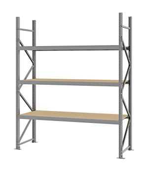 Weitspannregal Grundregal FORTIS, 2.500×2.000×600 mm, Spanplatte