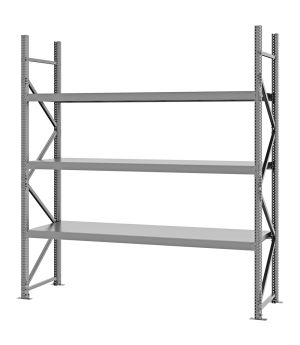 Weitspannregal Grundregal FORTIS, 2.500×2.250×600 mm, verzinkt
