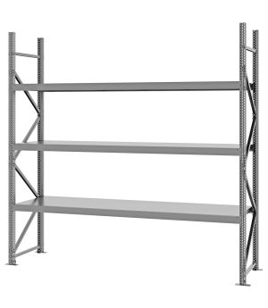 Weitspannregal Grundregal FORTIS, 2.500×2.500×600 mm, verzinkt