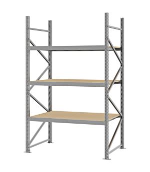 Weitspannregal Grundregal FORTIS, 2.500×1.500×800 mm, Spanplatte
