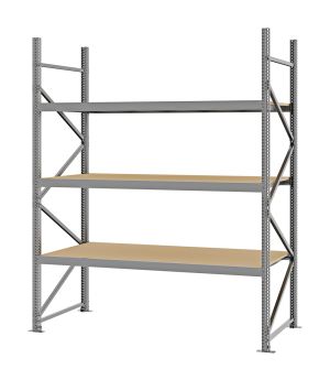 Weitspannregal Grundregal FORTIS, 2.500×2.000×800 mm, Spanplatte