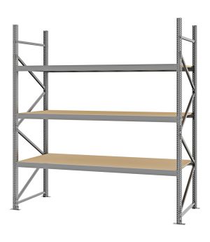 Weitspannregal Grundregal FORTIS, 2.500×2.250×800 mm, Spanplatte
