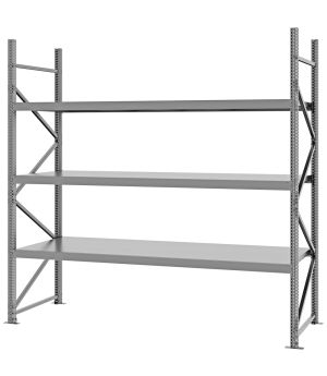 Weitspannregal Grundregal FORTIS, 2.500×2.500×800 mm, verzinkt