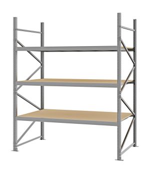 Weitspannregal Grundregal FORTIS, 2.500×2.000×1.000 mm, Spanplatte