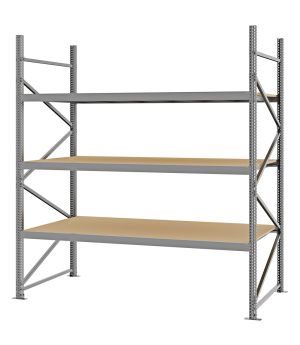 Weitspannregal Grundregal FORTIS, 2.500×2.250×1.000 mm, Spanplatte