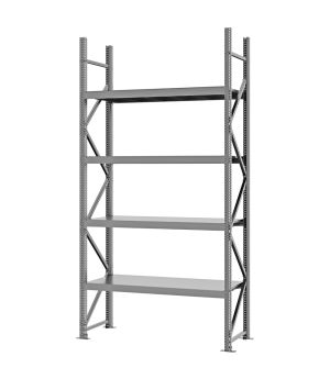 Weitspannregal Grundregal FORTIS, 3.000×1.500×500 mm, verzinkt