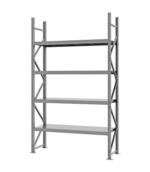 Weitspannregal Grundregal FORTIS, 3.000×1.750×500 mm, verzinkt