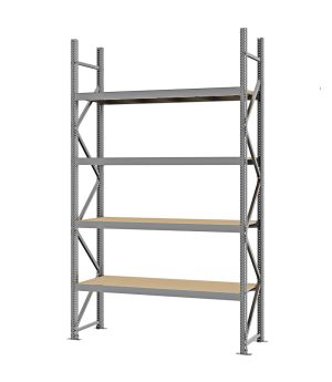 Weitspannregal Grundregal FORTIS, 3.000×1.750×500 mm, Spanplatte