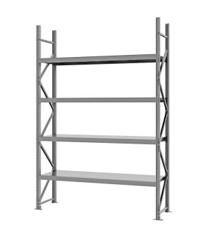 Weitspannregal Grundregal FORTIS, 3.000×2.000×500 mm, verzinkt