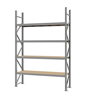 Weitspannregal Grundregal FORTIS, 3.000×2.000×500 mm, Spanplatte