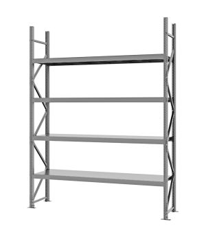 Weitspannregal Grundregal FORTIS, 3.000×2.250×500 mm, verzinkt