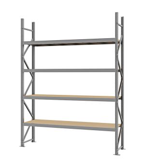 Weitspannregal Grundregal FORTIS, 3.000×2.250×500 mm, Spanplatte