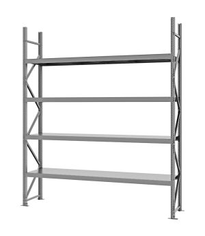 Weitspannregal Grundregal FORTIS, 3.000×2.500×500 mm, verzinkt
