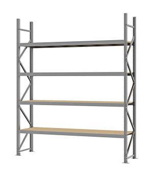 Weitspannregal Grundregal FORTIS, 3.000×2.500×500 mm, Spanplatte