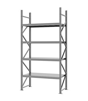 Weitspannregal Grundregal FORTIS, 3.000×1.500×600 mm, verzinkt