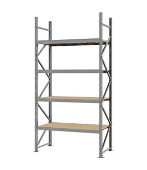 Weitspannregal Grundregal FORTIS, 3.000×1.500×600 mm, Spanplatte
