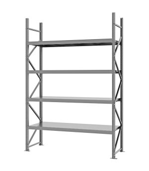 Weitspannregal Grundregal FORTIS, 3.000×2.000×600 mm, verzinkt