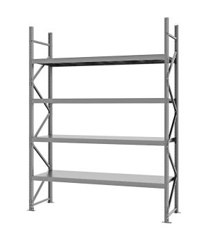 Weitspannregal Grundregal FORTIS, 3.000×2.250×600 mm, verzinkt