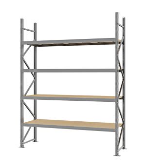 Weitspannregal Grundregal FORTIS, 3.000×2.250×600 mm, Spanplatte
