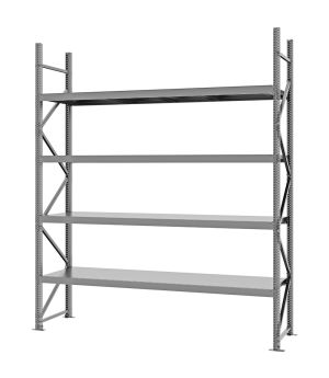 Weitspannregal Grundregal FORTIS, 3.000×2.500×600 mm, verzinkt