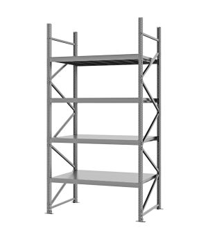 Weitspannregal Grundregal FORTIS, 3.000×1.500×800 mm, verzinkt