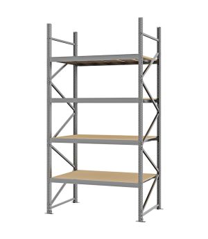 Weitspannregal Grundregal FORTIS, 3.000×1.500×800 mm, Spanplatte