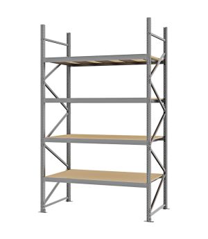 Weitspannregal Grundregal FORTIS, 3.000×1.750×800 mm, Spanplatte