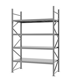 Weitspannregal Grundregal FORTIS, 3.000×2.000×800 mm, verzinkt