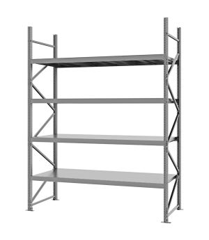 Weitspannregal Grundregal FORTIS, 3.000×2.250×800 mm, verzinkt