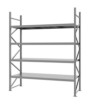 Weitspannregal Grundregal FORTIS, 3.000×2.500×800 mm, verzinkt