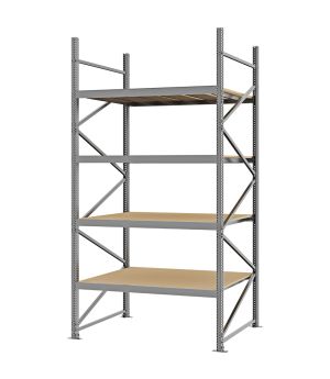 Weitspannregal Grundregal FORTIS, 3.000×1.500×1.000 mm, Spanplatte