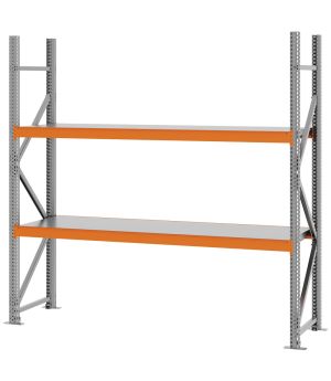 Weitspannregal Grundregal FORTIS, 2.000×2.000×500 mm, verzinkt