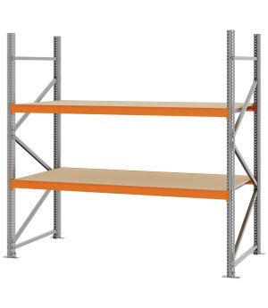 Weitspannregal Grundregal FORTIS, 2.000×2.000×800 mm, Spanplatte