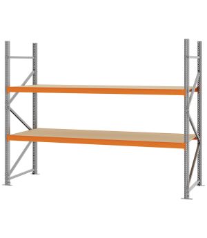 Weitspannregal Grundregal FORTIS, 2.000×2.500×800 mm, Spanplatte