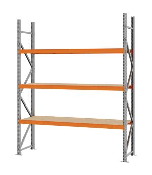 Weitspannregal Grundregal FORTIS, 2.500×2.000×500 mm, Spanplatte