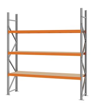 Weitspannregal Grundregal FORTIS, 2.500×2.250×500 mm, Spanplatte