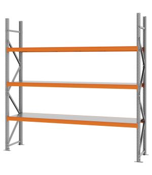 Weitspannregal Grundregal FORTIS, 2.500×2.500×500 mm, verzinkt