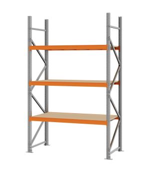 Weitspannregal Grundregal FORTIS, 2.500×1.500×600 mm, Spanplatte
