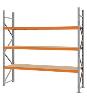 Weitspannregal Grundregal FORTIS, 2.500×2.500×600 mm, Spanplatte