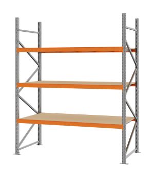 Weitspannregal Grundregal FORTIS, 2.500×2.000×800 mm, Spanplatte